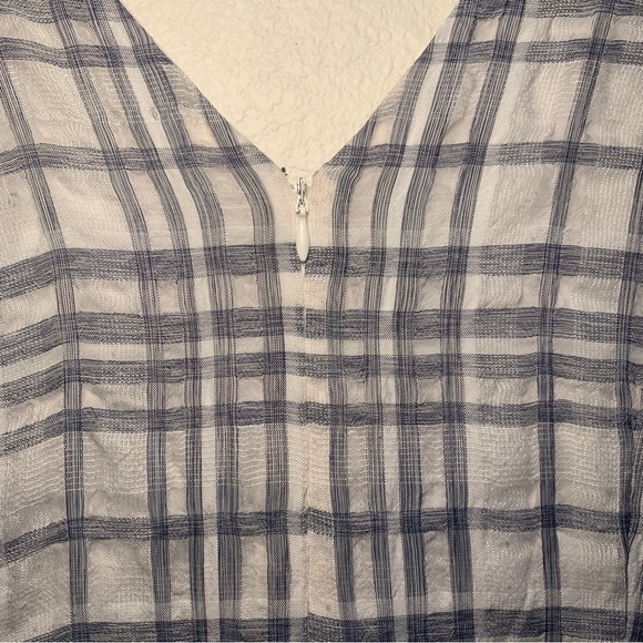 NWT Cottagecore DKNY Size 14 Plaid Knee Length Tank V-neck Dress Boho Chic - Picture 11 of 11